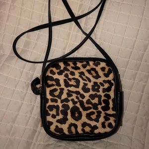 Kate Landry Cheetah Crossbody with double zipper